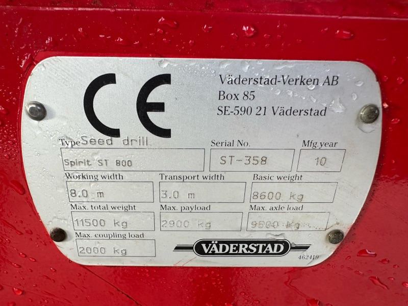 Combine seed drill Väderstad Spirit ST 800: picture 8