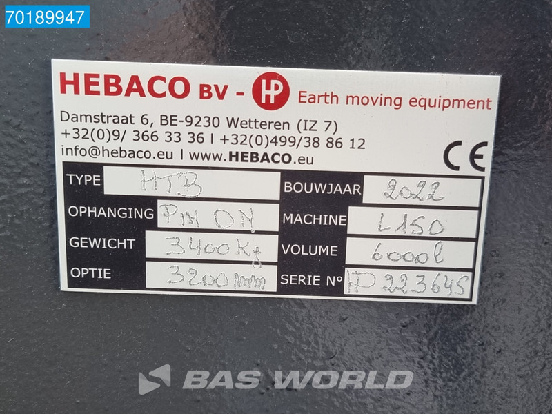 New Attachment Hebaco HTB L150 - NEW UNUSED - 6.000L: picture 16