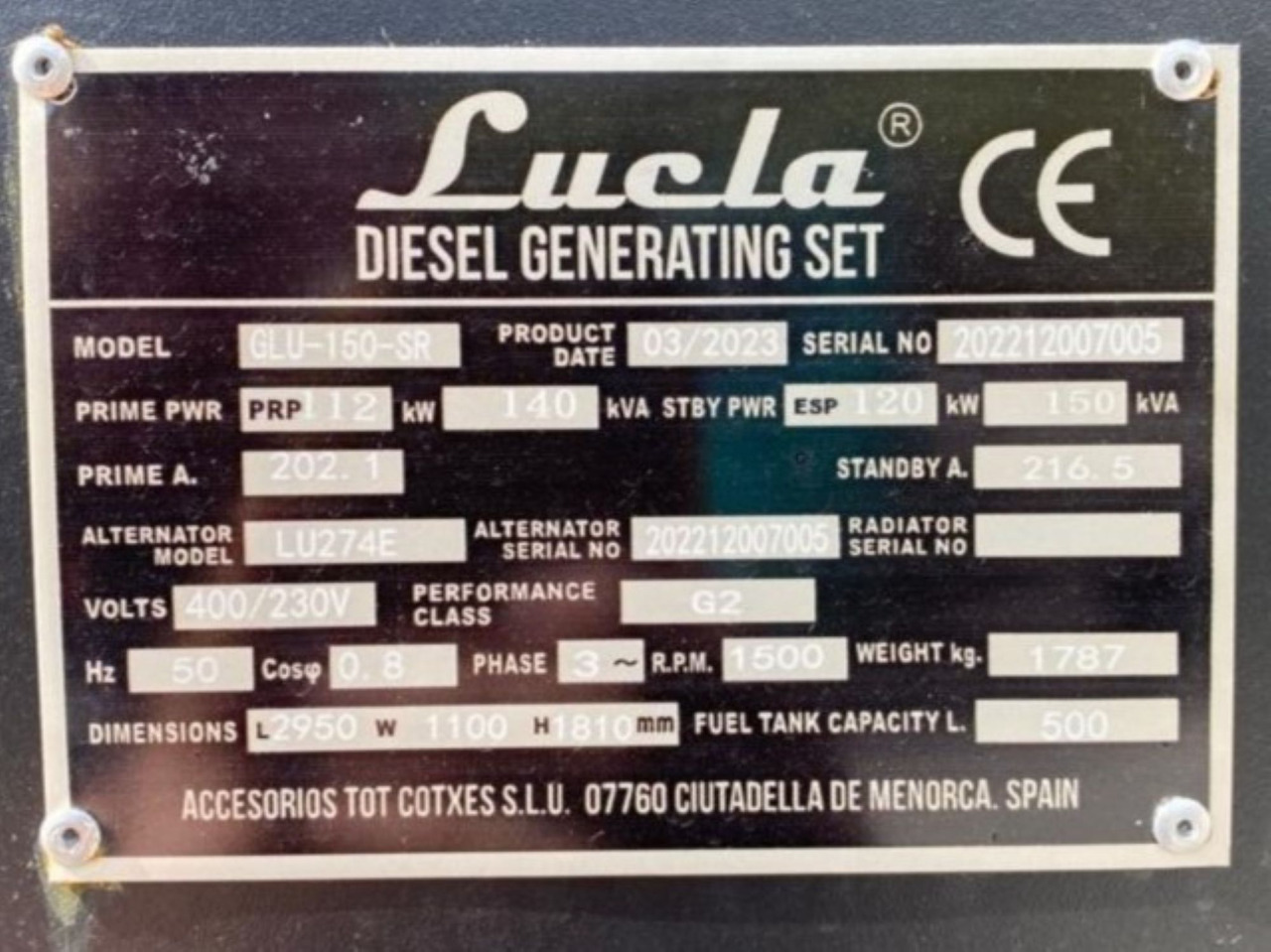 Generator set LUCLA GLU-150-SR SILENT: picture 8