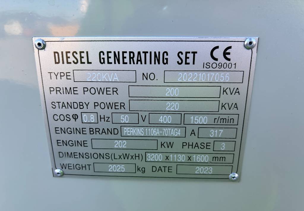 Generator set Perkins 1106A-70TAG4 - 220 kVA Generator - DPX-19809: picture 4