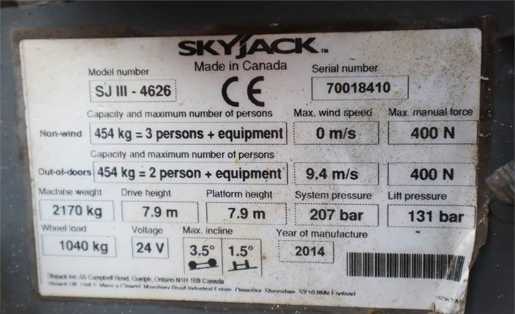 Scissor lift SkyJack SJ4626 Electric, 10m Working Height, 454kg Capacit: picture 12