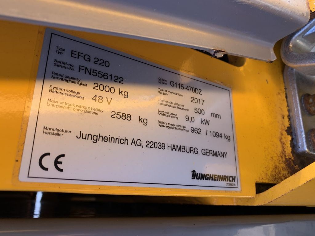 Electric forklift Jungheinrich EFG220: picture 4