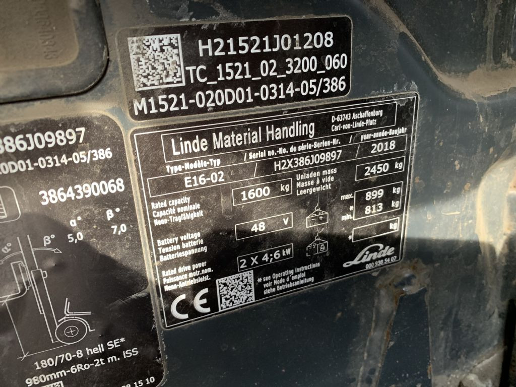 Electric forklift Linde E16-02: picture 4