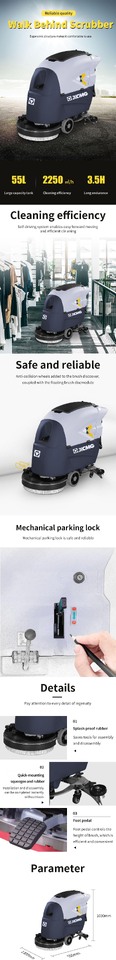 New Scrubber dryer XCMG Official XGHD65BT Hand Push Walk Behind Floor Scrubber: picture 6
