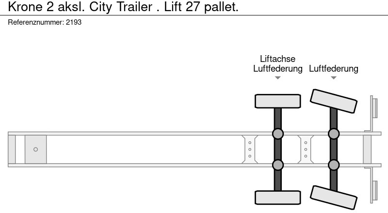 Curtainsider semi-trailer Krone 2 aksl. City Trailer . Lift 27 pallet.: picture 17