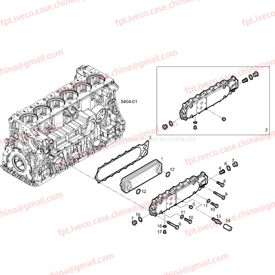 Engine and parts for Truck FPT IVECO CASE Cursor9Bus F2CFE612D*J231/F2CFE612A*J098 5802748674 Oil radiator cover 5802269666: picture 3