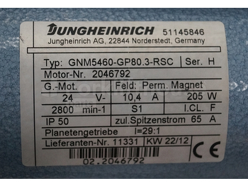 Engine for Material handling equipment Jungheinrich 51145846 Steering motor 24V type GNM5460-GP80.3 sn 2046792: picture 2