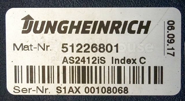 ECU for Material handling equipment Jungheinrich 51226801 Rij/hef/stuur regeling  drive/lift/steering controller AS2412 i S index C Sw 2,12 51256848 sn. S1AX00108068 from ERD220  year 2017: picture 2