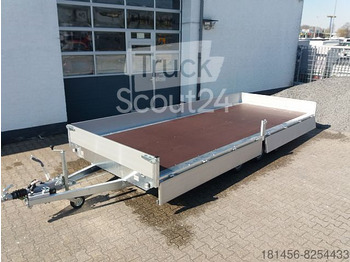 New Dropside/ Flatbed trailer Eduard Tridem 556x220cm extrabreit Alu Auffahrrampen niedrige Ladekante 56cm: picture 4
