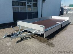 New Dropside/ Flatbed trailer Eduard Tridem 556x220cm extrabreit Alu Auffahrrampen niedrige Ladekante 56cm: picture 16