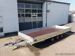 New Dropside/ Flatbed trailer Eduard Tridem 556x220cm extrabreit Alu Auffahrrampen niedrige Ladekante 56cm: picture 13
