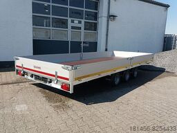New Dropside/ Flatbed trailer Eduard Tridem 556x220cm extrabreit Alu Auffahrrampen niedrige Ladekante 56cm: picture 17