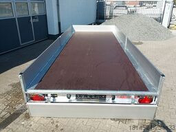 New Dropside/ Flatbed trailer Eduard Tridem 556x220cm extrabreit Alu Auffahrrampen niedrige Ladekante 56cm: picture 18