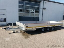 New Dropside/ Flatbed trailer Eduard Tridem 556x220cm extrabreit Alu Auffahrrampen niedrige Ladekante 56cm: picture 12