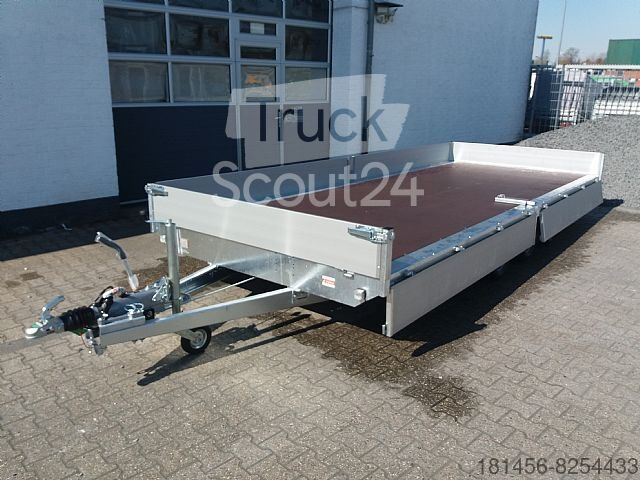 New Dropside/ Flatbed trailer Eduard Tridem 556x220cm extrabreit Alu Auffahrrampen niedrige Ladekante 56cm: picture 5