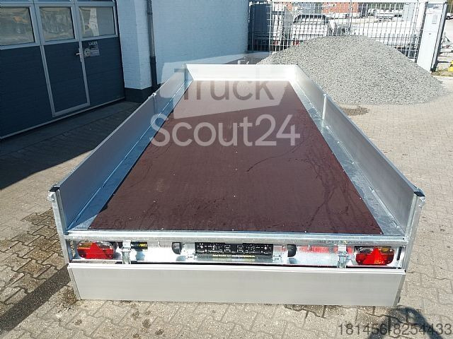 New Dropside/ Flatbed trailer Eduard Tridem 556x220cm extrabreit Alu Auffahrrampen niedrige Ladekante 56cm: picture 7
