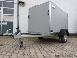 New Closed box trailer kompakter Koffer grauweiß Gesamthöhe 185cm 750kg mit Stützrad Stützen Zurrsystem 100km/H: picture 20