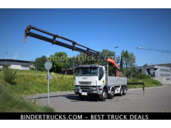 Dropside/ Flatbed truck Iveco 410T48 Trakker 8x4 Palfinger PK29000: picture 1