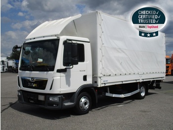 Curtainsider truck MAN TGL 8.180 4X2 BL, Euro 6, Pr./Pl., LBW, AHK, Kugel: picture 1