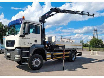 Dropside/ Flatbed truck, Crane truck MAN TGS 18.360: picture 1
