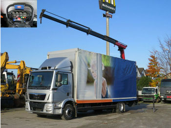 Curtainsider truck, Crane truck MAN TG-M 15.250 BL Pritsche Heckkran 4xhydr+Funk: picture 1