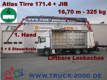 Curtainsider truck Mercedes-Benz 2536 Actros Atlas 171.4 +JIB 18,2m - 300kg: picture 1