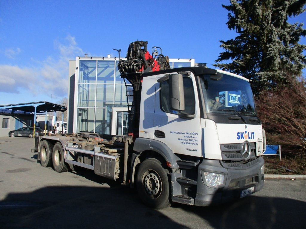 Skip loader truck, Crane truck Mercedes-Benz 2546 Antos 6x2 EURO 6 Palfinger: picture 2