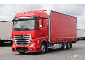 Curtainsider truck Mercedes-Benz ACTROS 2548 / 6X2 / CURTAINSIDER - 7,36 M / I-PARK COOL / NAVI /: picture 1