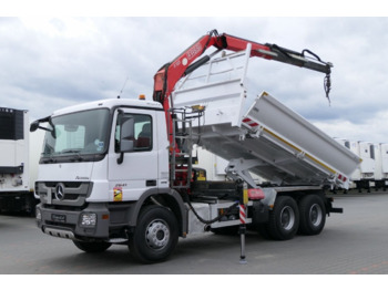 Tipper, Crane truck Mercedes-Benz ACTROS 2641 2 way tipper + crane Fassi 155 6x4: picture 1