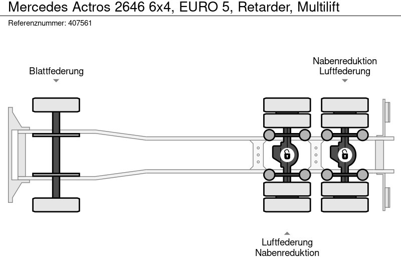 Hook lift truck Mercedes-Benz Actros 2646 6x4, EURO 5, Retarder, Multilift: picture 18