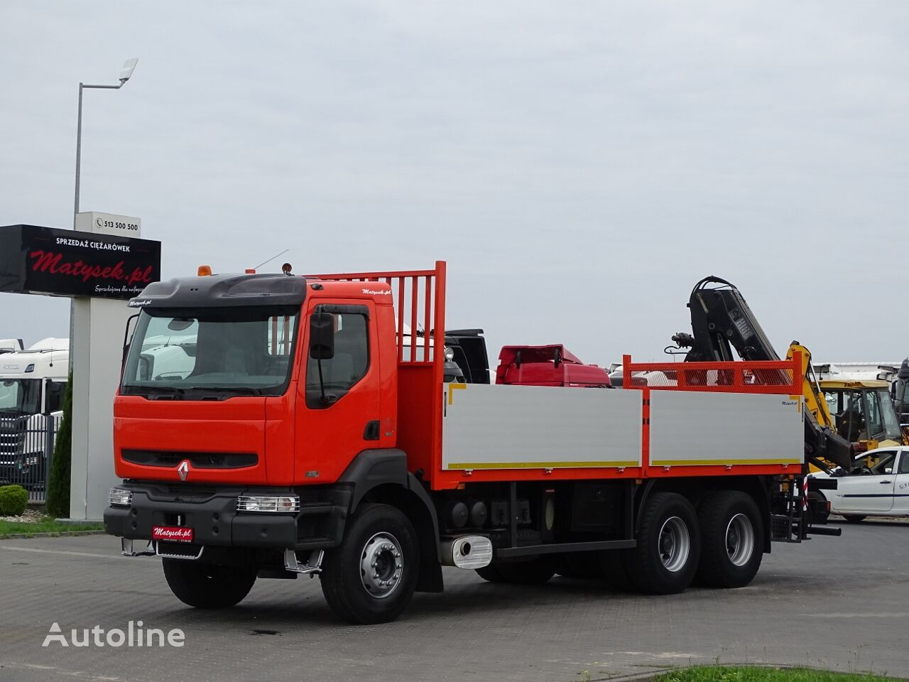 Dropside/ Flatbed truck, Crane truck Renault KERAX 370: picture 11