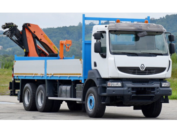 Dropside/ Flatbed truck, Crane truck Renault Kerax 370: picture 4