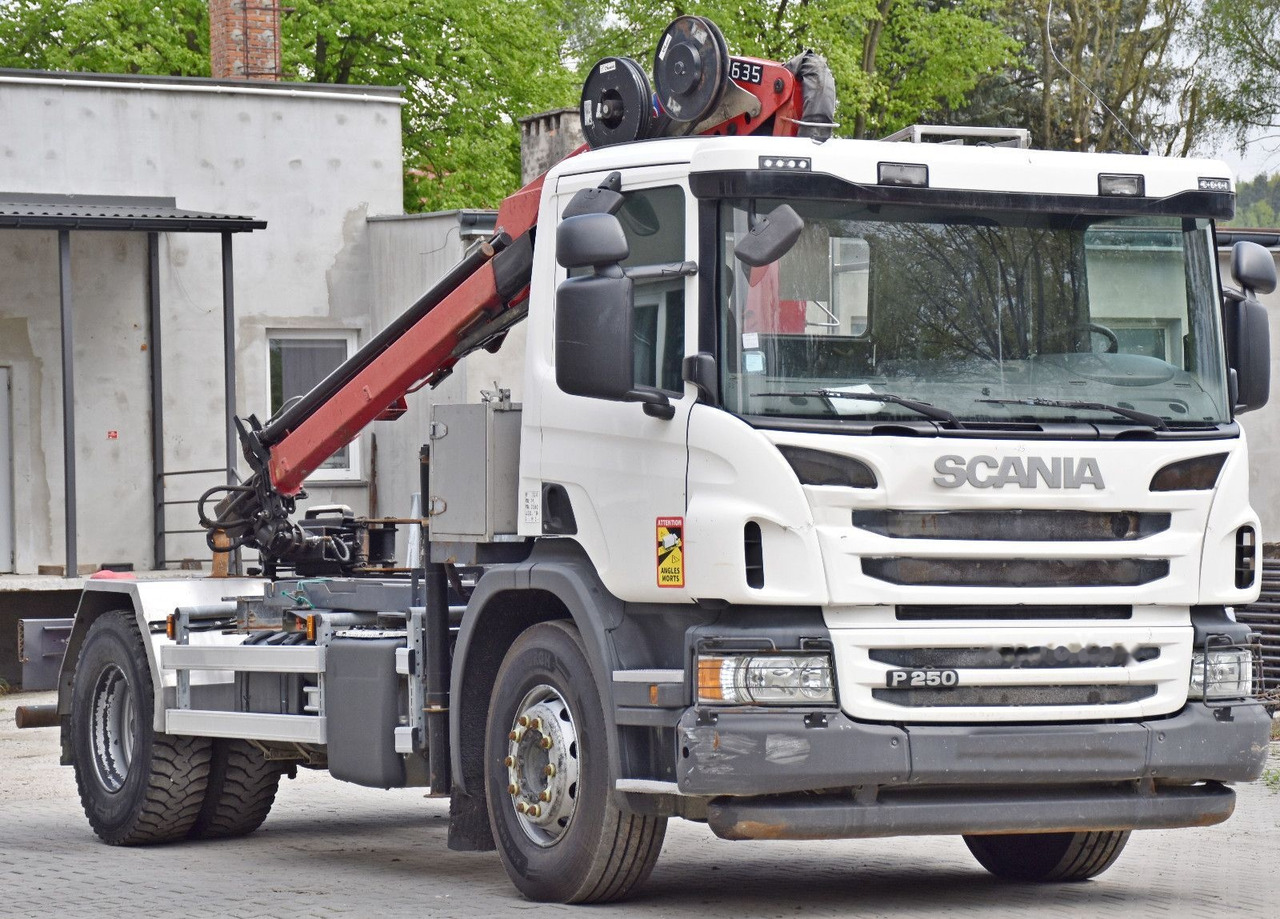 Cab chassis truck, Crane truck Scania P 250 * HMF 635 K2 + FUNK * TOPZUSTAND: picture 4