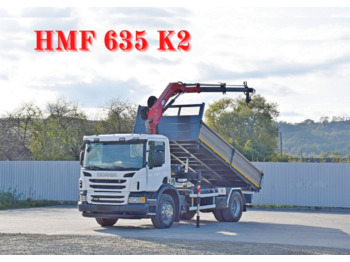 Tipper, Crane truck Scania P 250* Kipper 4,75m * HMF 635 K2 * TOPZUSTAND: picture 1