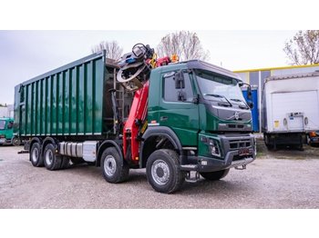 Truck for transportation of timber Volvo FMX 8x6 Demmler-Abschiebecontainer Mit Epsilon Q170Z: picture 1