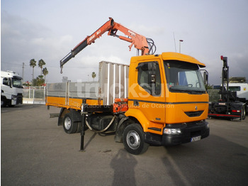 Dropside/ Flatbed truck, Crane truck RENAULT MIDLUM 220.14C  GRUA: picture 2