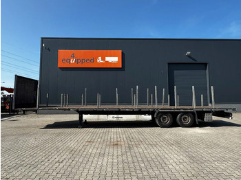 Dropside/ Flatbed semi-trailer Krone originele platte oplegger met rongpotten + rongen, liftas, schijfremmen, NL-oplegger: picture 2