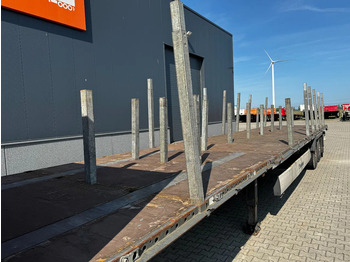Dropside/ Flatbed semi-trailer Krone originele platte oplegger met rongpotten + rongen, liftas, schijfremmen, NL-oplegger: picture 5