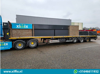 Dropside/ Flatbed semi-trailer ES-GE 3-ass. Vlakke uitschuifbare Mega oplegger / Naloop gestuurd: picture 5
