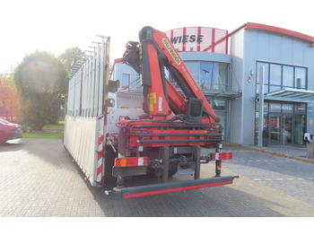 Dropside/ Flatbed truck, Crane truck Mercedes-Benz Axor  1833 L - Glastransporter Kran Palfinger: picture 5
