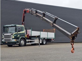Dropside/ Flatbed truck, Crane truck Scania P320 4x2 / PALFINGER PK 14002 CRANE / KRAN: picture 4