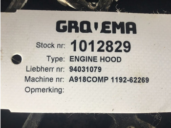 Hood Liebherr Engine Hood: picture 2