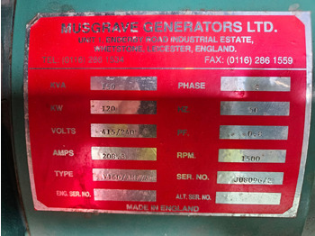 Tool/ Equipment VOLVO TAD 720 GE DIESEL GENERATOR 120KW 150KVA 250 HOURS VOLVO TAD 720 GE DIESEL GENERATOR 120KW 150KVA 250 HOURS: picture 3