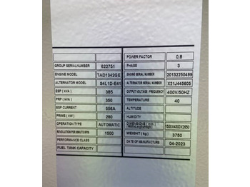 New Generator set Volvo TAD1342GE - 385 kVA Generator - DPX-18878.1: picture 4 New Generator set Volvo TAD1342GE - 385 kVA Generator - DPX-18878.1: picture 4