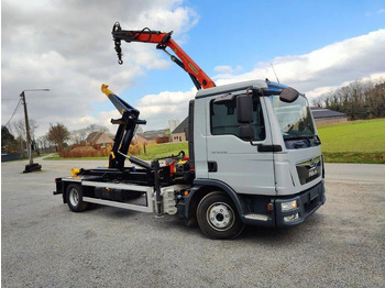 Hook lift truck, Crane truck MAN TGL 12.250 Containersysteem Jimeca met kraan Palfinger PK4501: picture 2