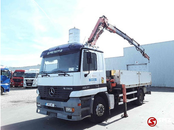 Dropside/ Flatbed truck, Crane truck Mercedes-Benz Actros 1831 Atlas Ak140.1A4+remote lames steel 165000km: picture 3