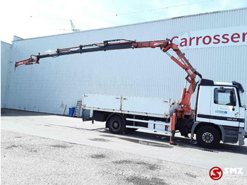 Dropside/ Flatbed truck, Crane truck Mercedes-Benz Actros 1831 Atlas Ak140.1A4+remote lames steel 165000km: picture 4