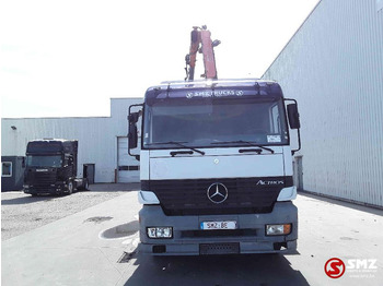 Dropside/ Flatbed truck, Crane truck Mercedes-Benz Actros 1831 Atlas Ak140.1A4+remote lames steel 165000km: picture 2