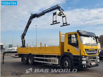 Dropside/ Flatbed truck, Crane truck Iveco Stralis 310 6X2 RHD! Atlas 135.2VE-A11 Crane Lift-lenkachse ACC Euro 6: picture 3