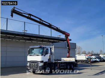 Dropside/ Flatbed truck, Crane truck Renault C 430 8X4 Palfinger PK33002EH Euro 6 Big Axle: picture 3